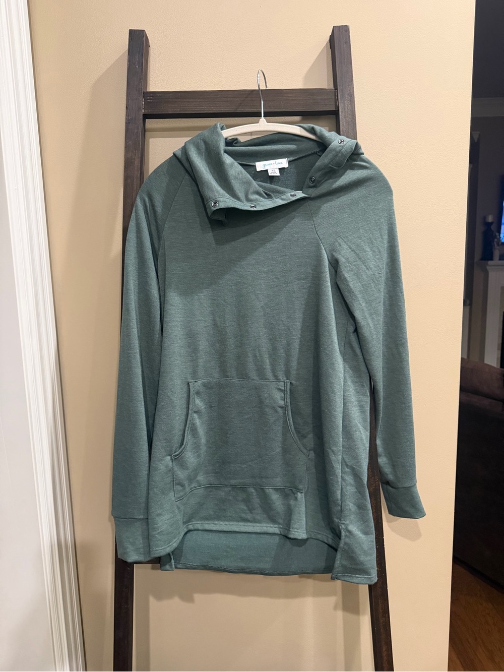 (2) Green and blue Hooded Pullover Sweater